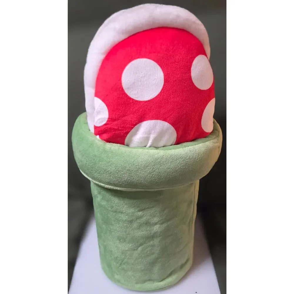 Super Mario Piranha Plant Plush Slippers Warp Pipe Set Preowned
